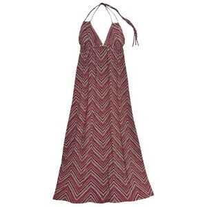 VERONICA M HALTER MAXI BOHO DRESS SELF TIE HIPPIECORE GRANOLA INDIE LOUNGE MED